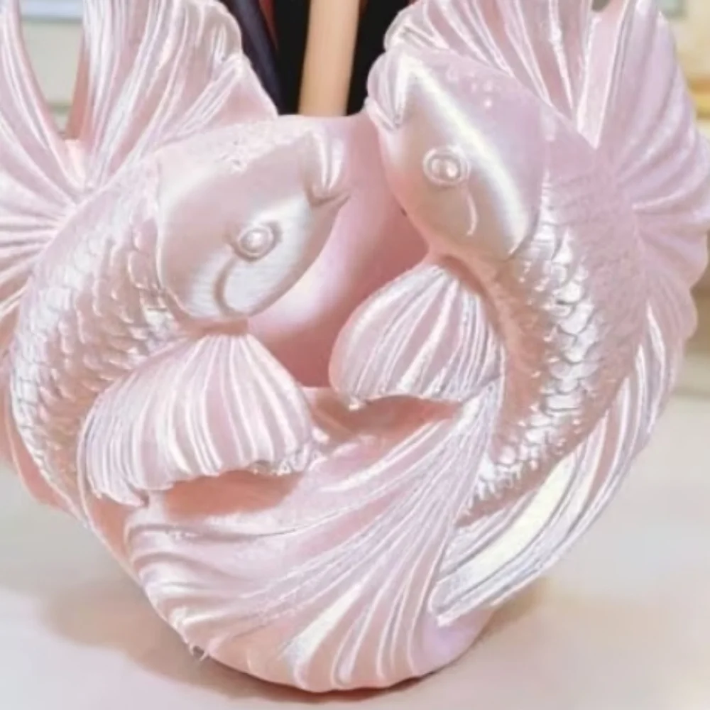 Pink Fish Sculptural Makeup Brush Holder - Home Accents